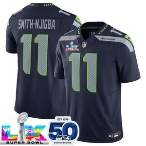 Mens/Youths Select Jaxon Smith-Njigba Navy Super Bowl LX Jersey Vapor Stitched